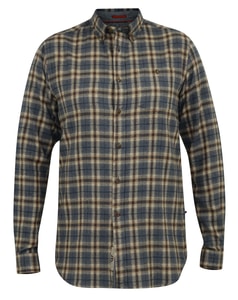 D555 Scarpa Long Sleeve Check Shirt Grey Tan
